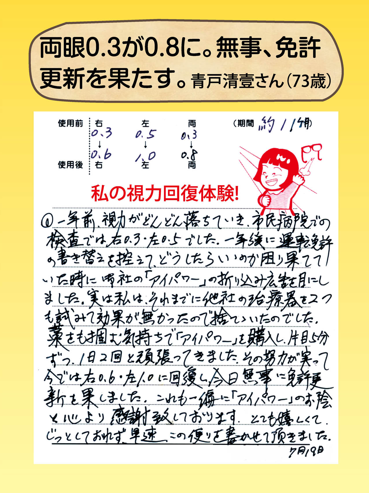 運転免許証更新で視力検査にパスするために Of 視力回復の視力ケアセンター 運転免許証更新で視力検査にパスするために Of 視力回復の視力ケアセンター
