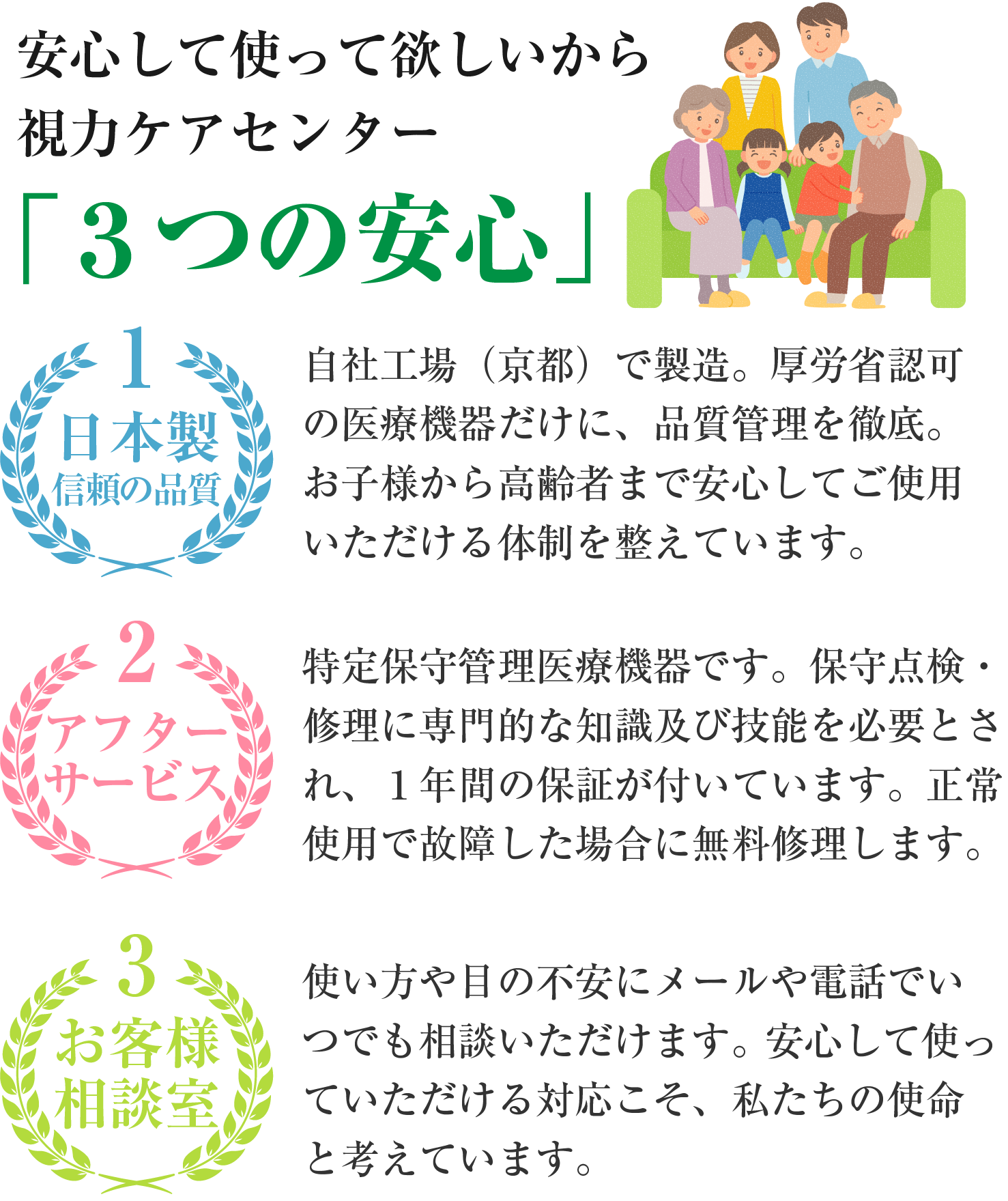 3つの安心