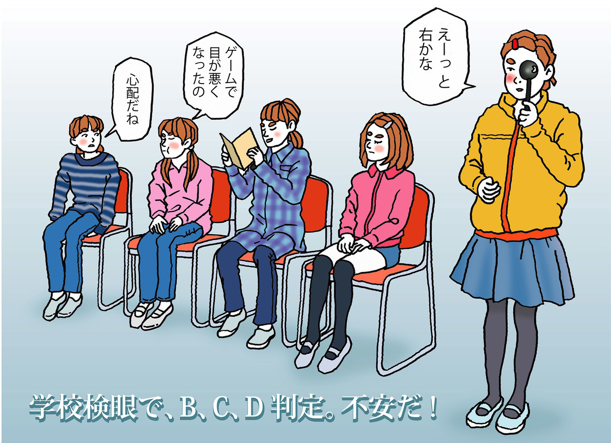 学校検眼で、B、C、D判定。視力低下対策と予防法