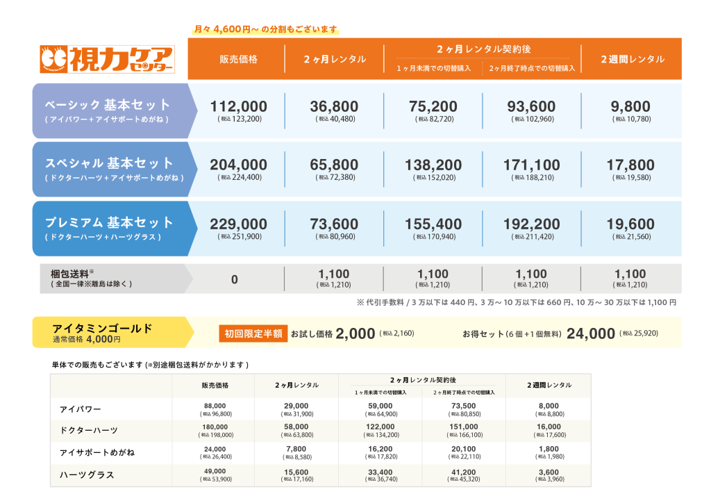 料金表